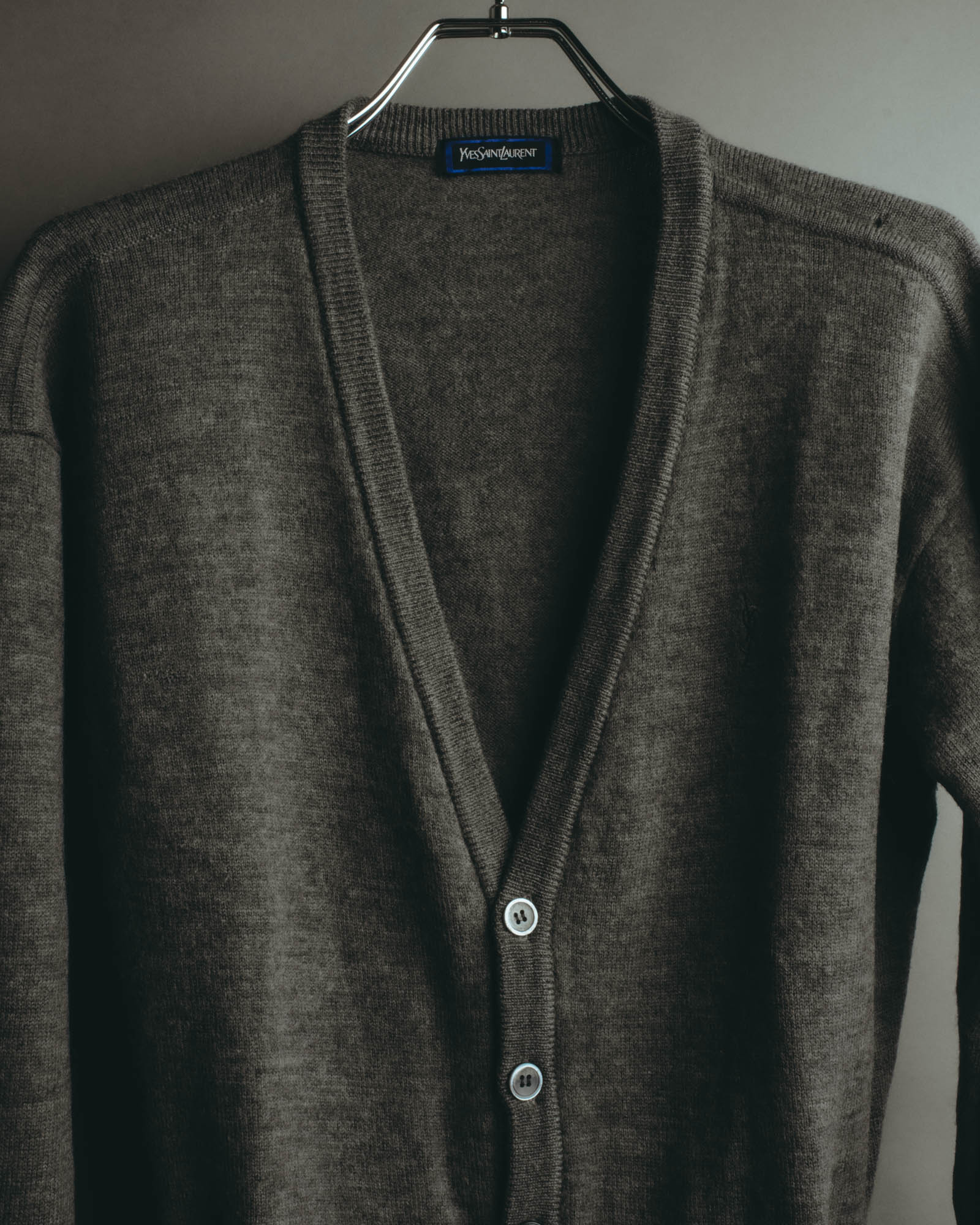 "Yves Saint Laurent" 80's-90's Relaxed wool v neck cardigan