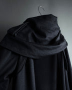 "TORUICHOU" Muffler-style collar military detail coat
