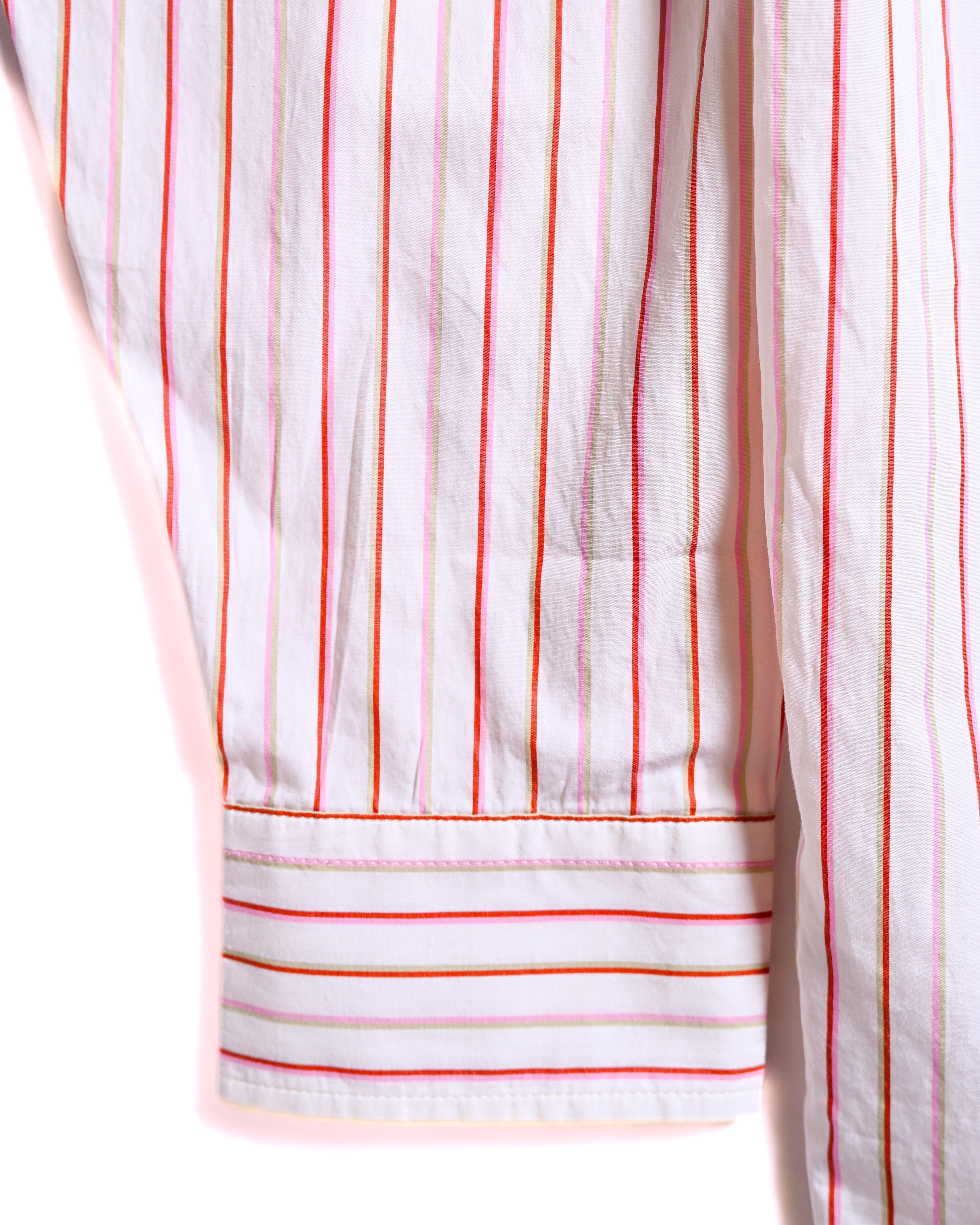 ETRO/ Oversized Multi Color Striped Shirt Pink × White