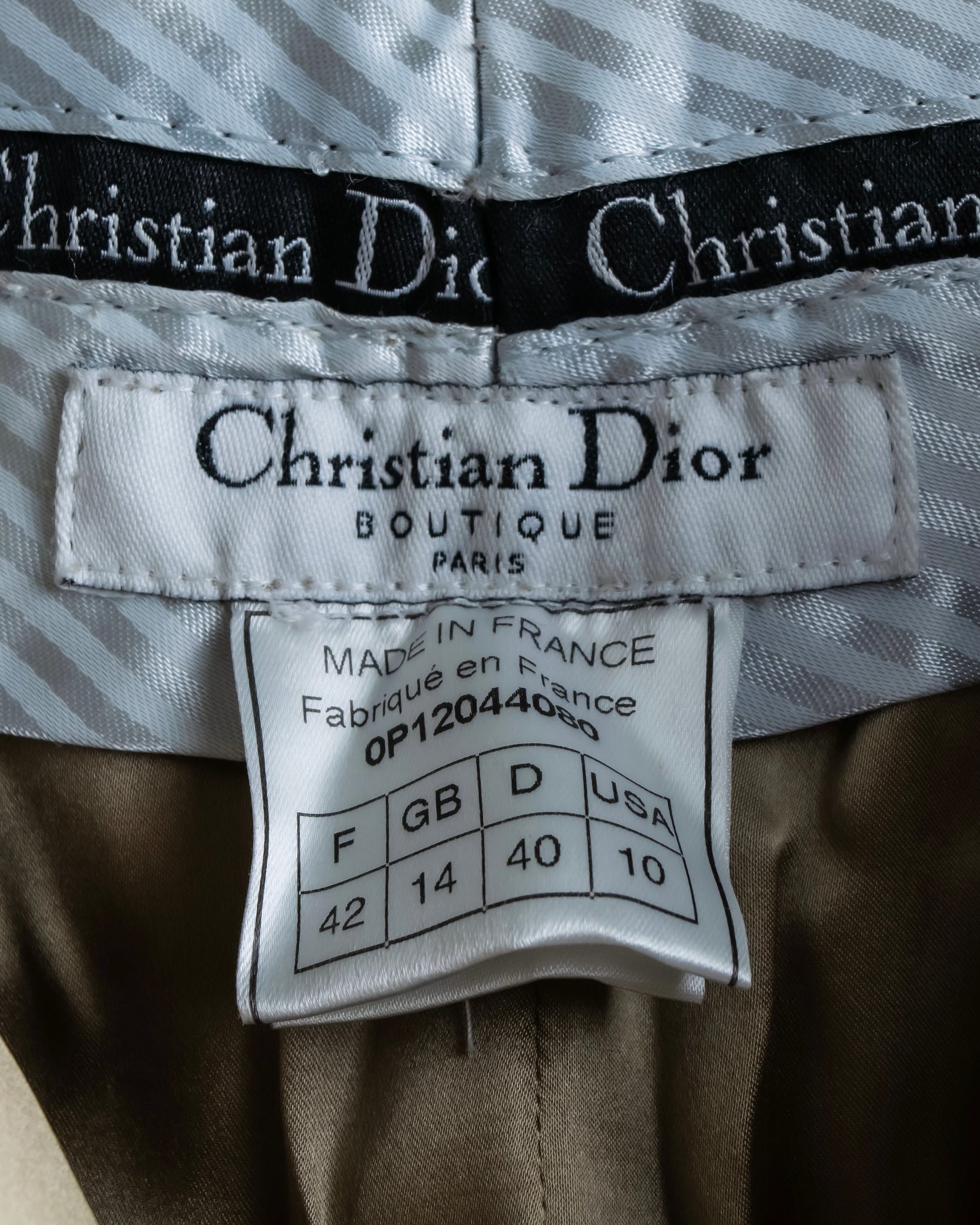 "Christian Dior" Center press wide tapered slacks