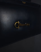 -SPECIAL- "HERMES" 60’s early sandrine box dark blue calf bit bag