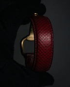 “GUCCI” 90’s-00’s Horsebit lizard leather bangle