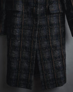 "MARNI" 90’s-00’s Textured plaid wool blend coat