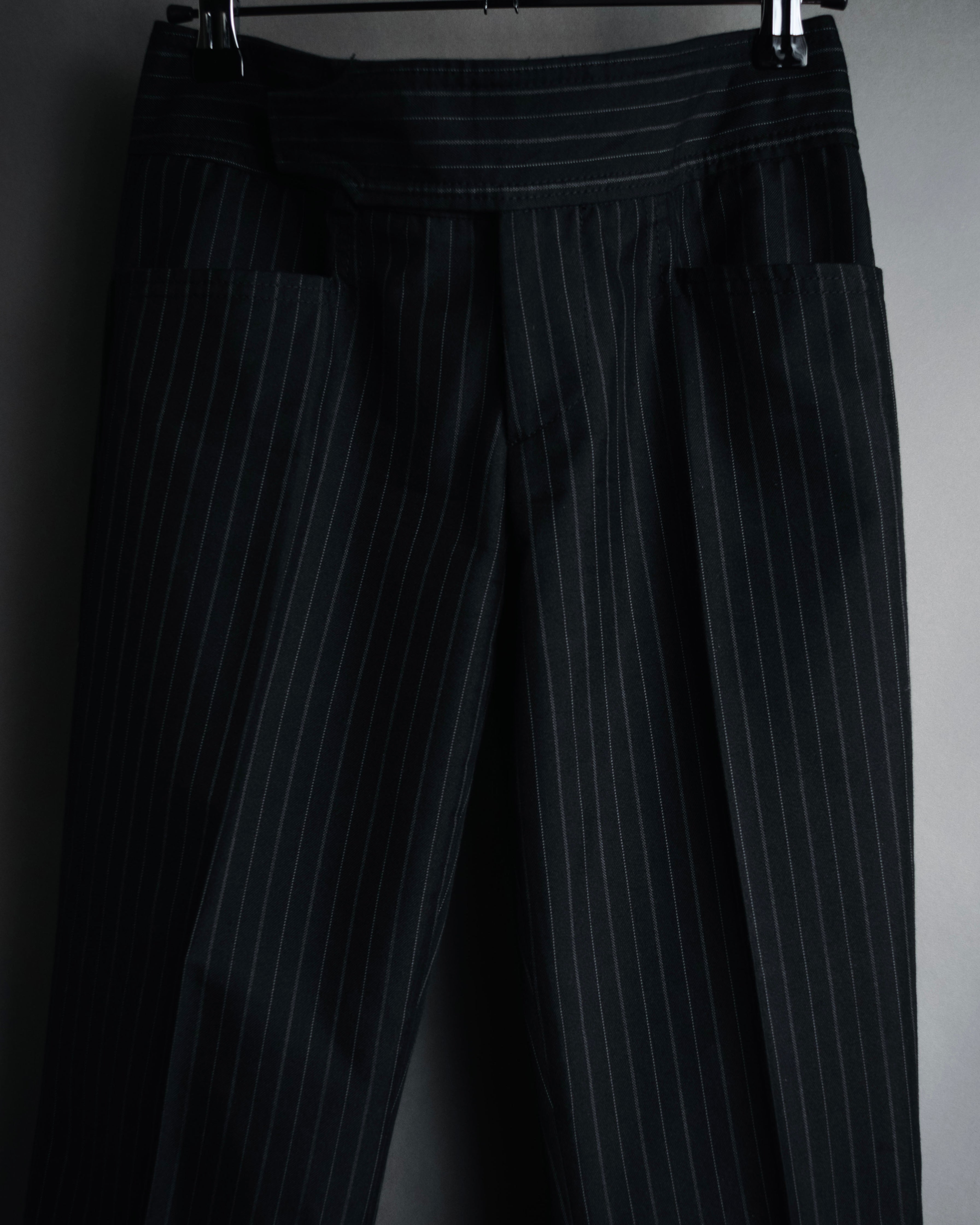 "GUCCI" 90’s-00’s signature hardware pinstripe wool slacks