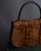 "GUCCI"「1947」 pony leather combination bamboo hand bag