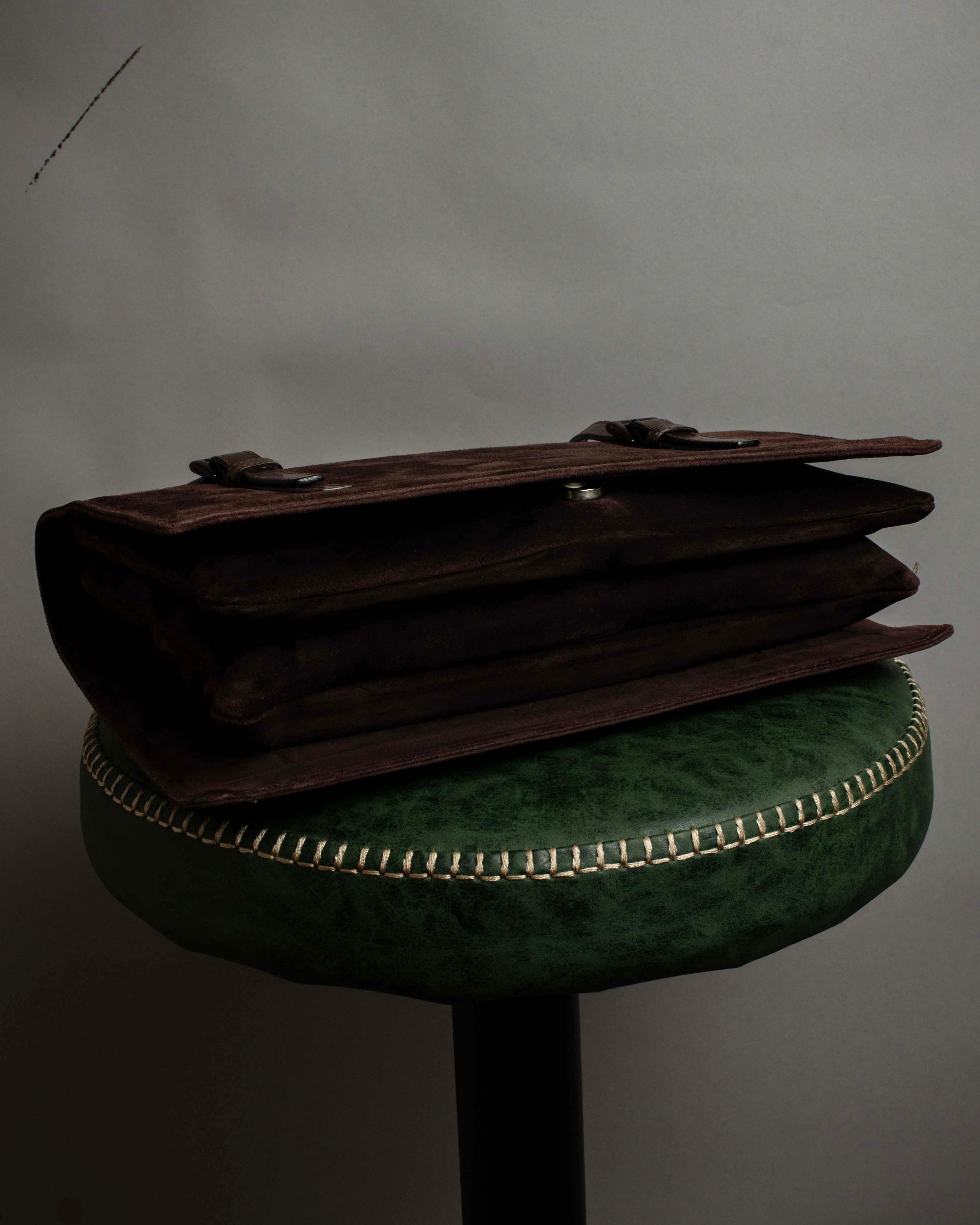 "PRADA" Leather loop strap design suede leather bag