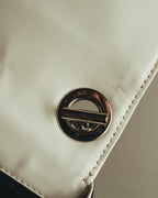 "Salvatore Ferragamo" 10's Bicolor leather chain shoulder bag