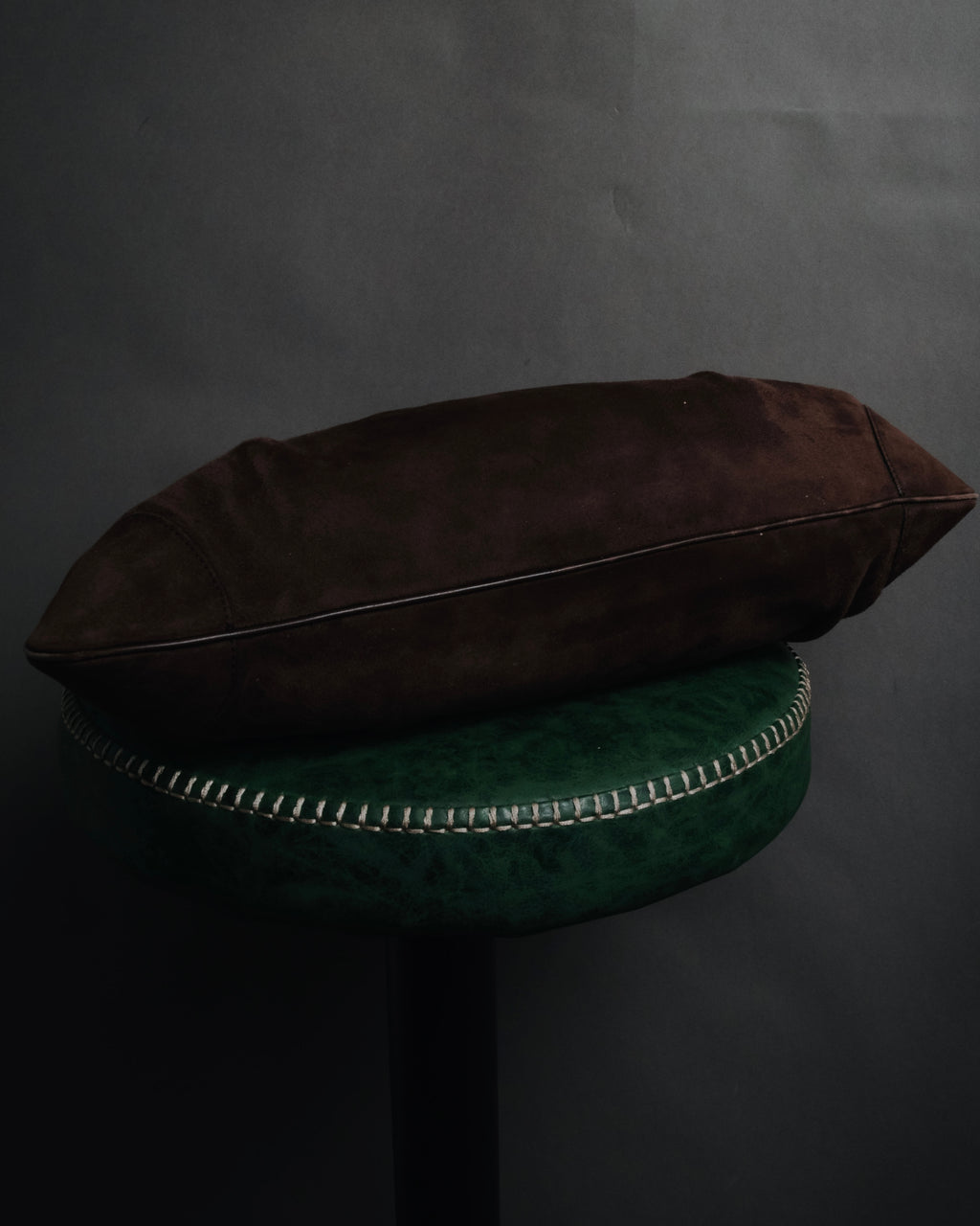 "Salvatore Ferragamo" 00’s suede gancini gathered bowling bag