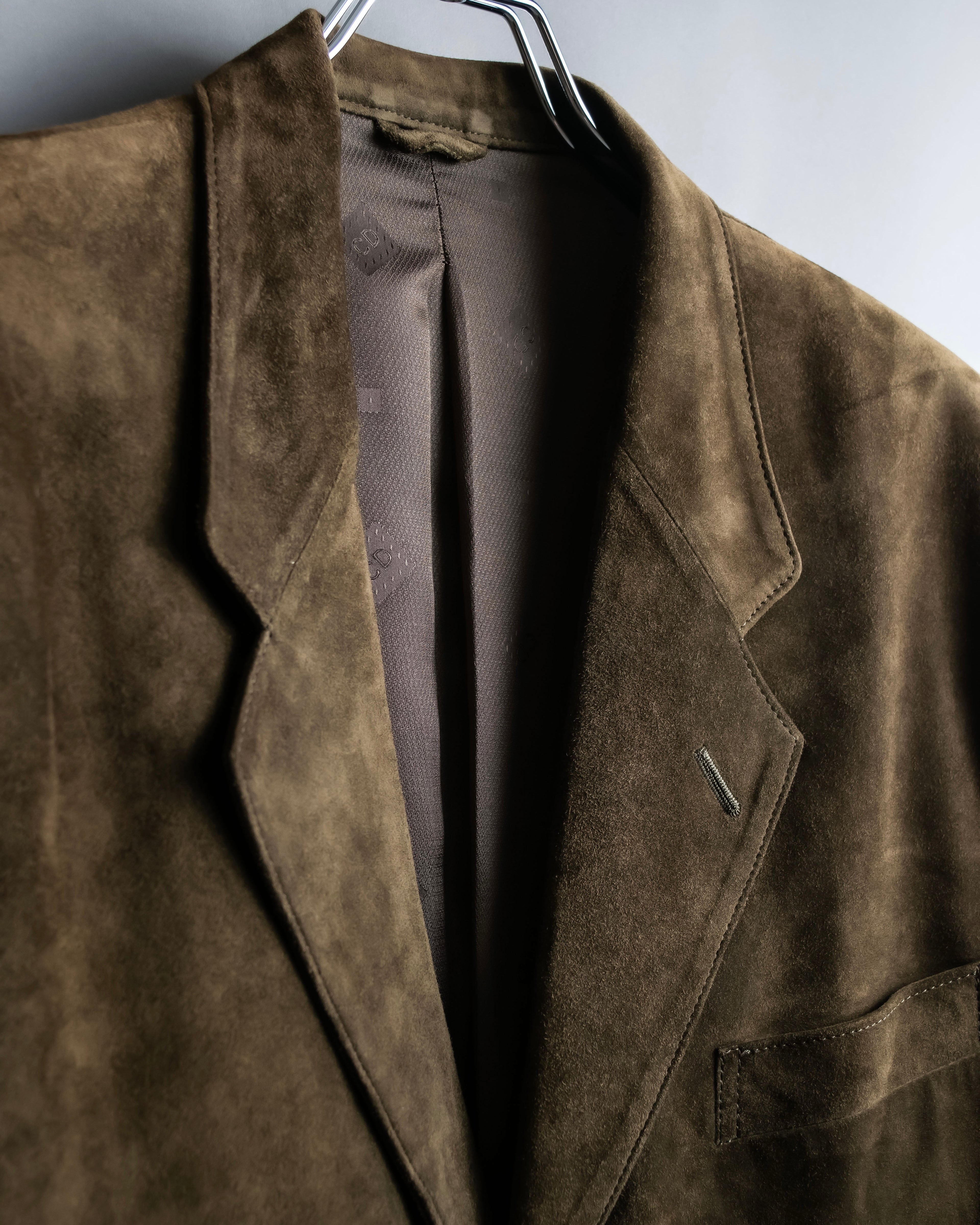 "Christian Dior" Nubuck leather oversized tailored jacket