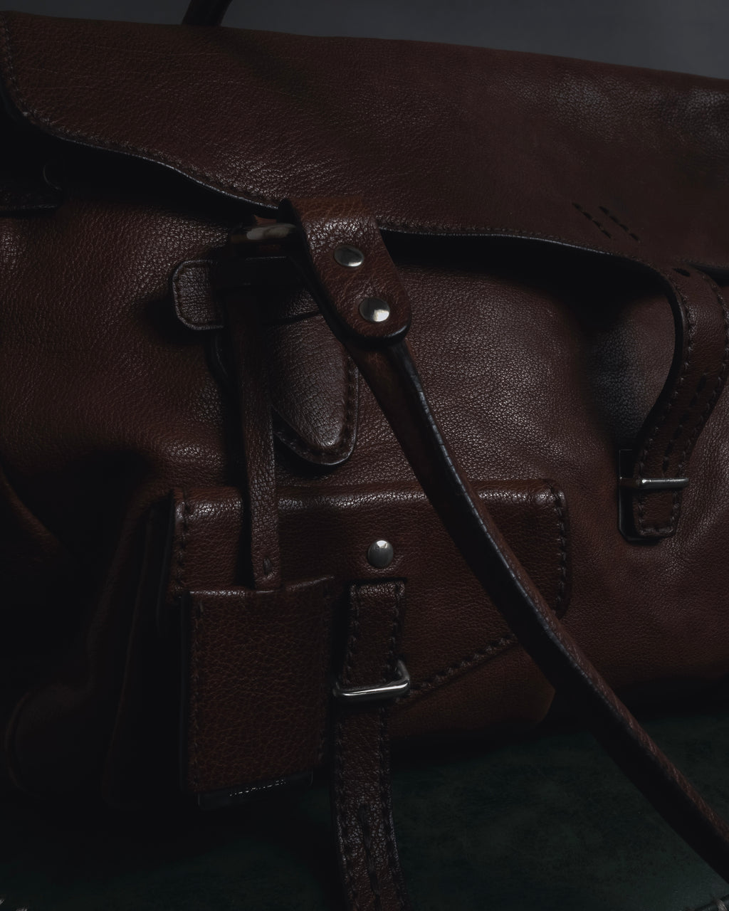 "JIL SANDER" 90’s-00’s Functional pocket leather satchel bag