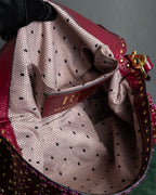 "RED VALENTINO" Flower puzzle motif stud design leather bag