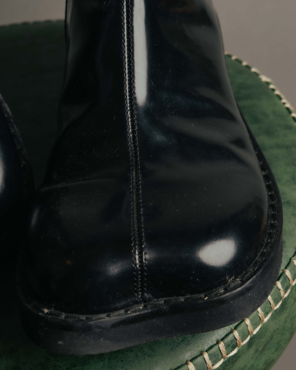 "MM6 Maison Margiela" 2010's Glossy leather side zip ankle boots