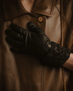 -SPECIAL- "HERMES" 90's Astrakhan combination leather gloves