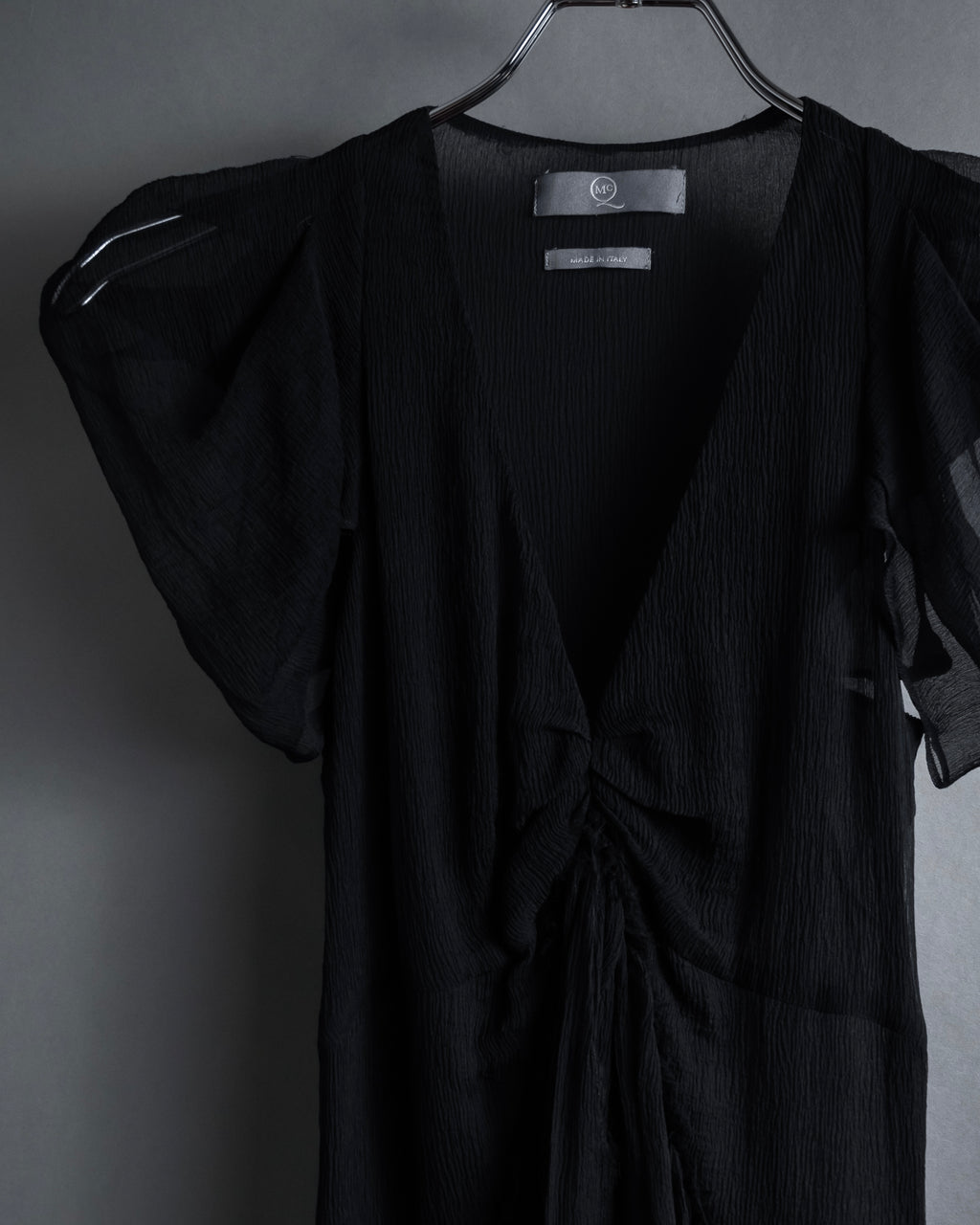 "MCQ Alexander McQueen" 06-10's Puffed sleeve gathered georgette long dress