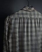 "Saint Laurent" Lame check pattern bow tie shirt