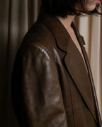 "GUCCI" Oversized calf leather tailored jacket