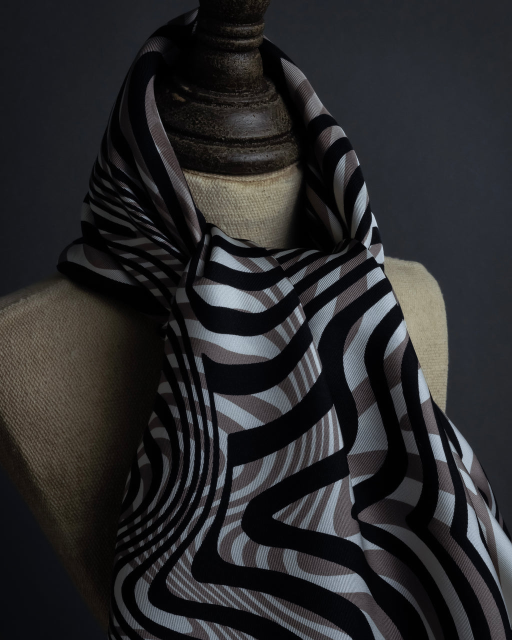 "HERMES" Zebra abstract print Carre 90 silk scarf