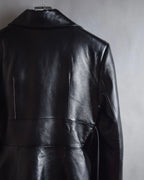 "MATÉRIEL TBILISI" Draped belted synthetic leather long jacket