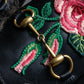 "GUCCI" Rose＆leaf embroidery princetown loafers