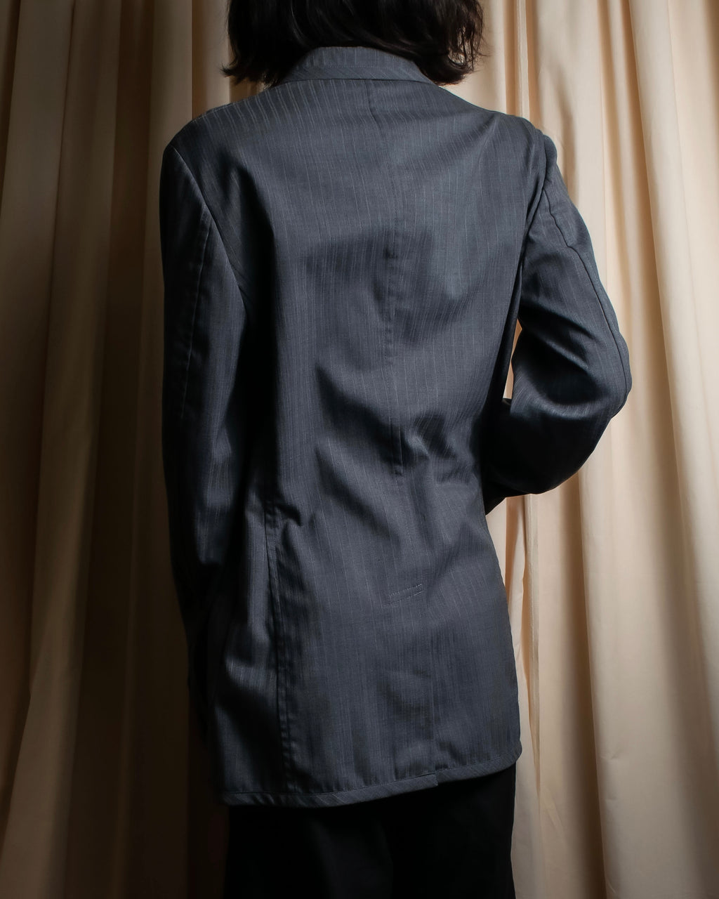 "COMME des GARCONS HOMME PLUS" 14SS modified lapel design striped jacket