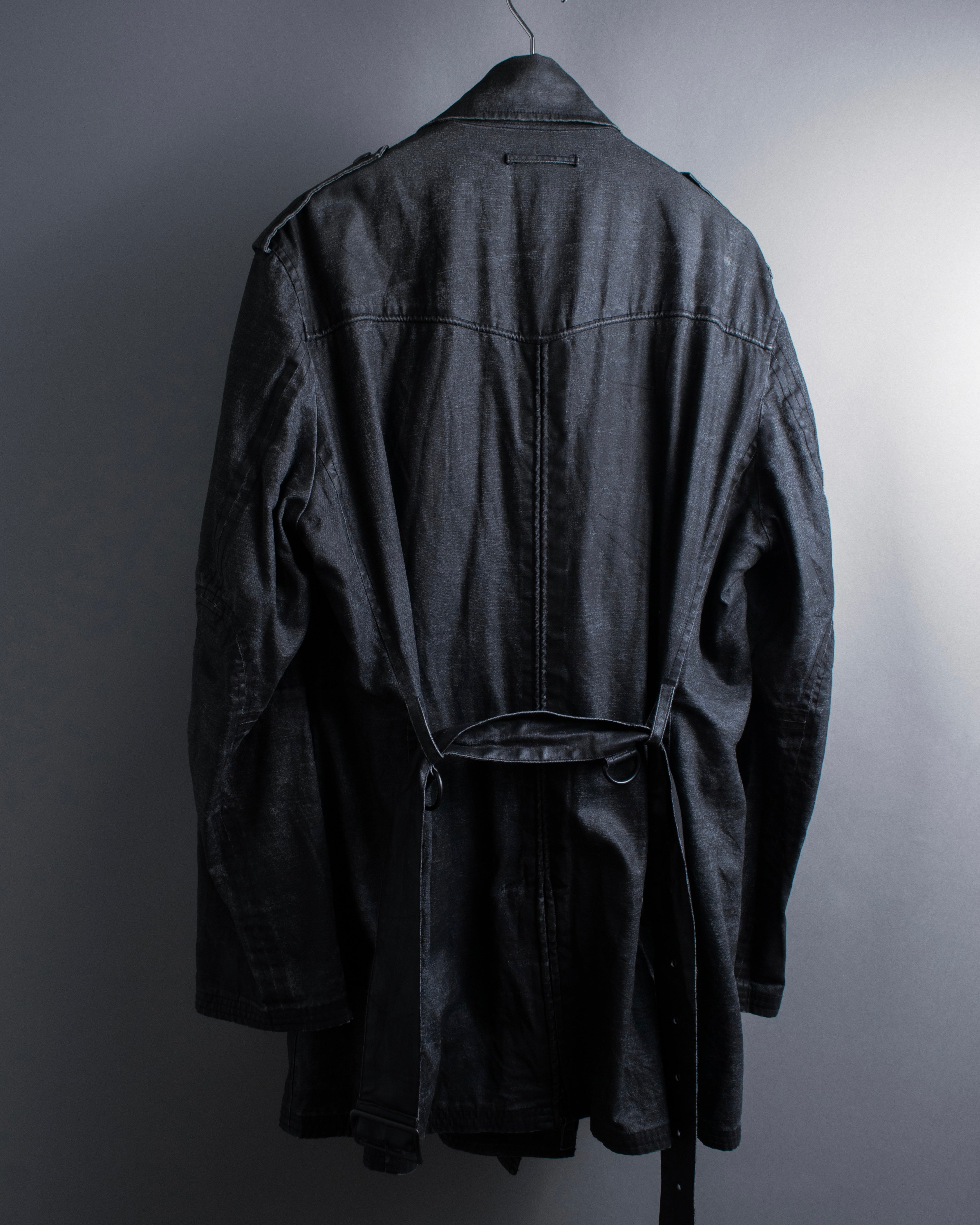 "JEAN PAUL GAULTIER" Firm finish double-zip belted mid-length coat