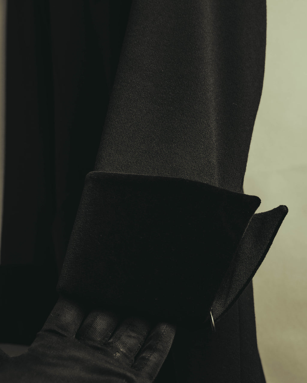 "CELINE" 80's Velvet collar maxi coat dress