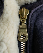 "KENZO" Gradient color belted suede mouton jacket