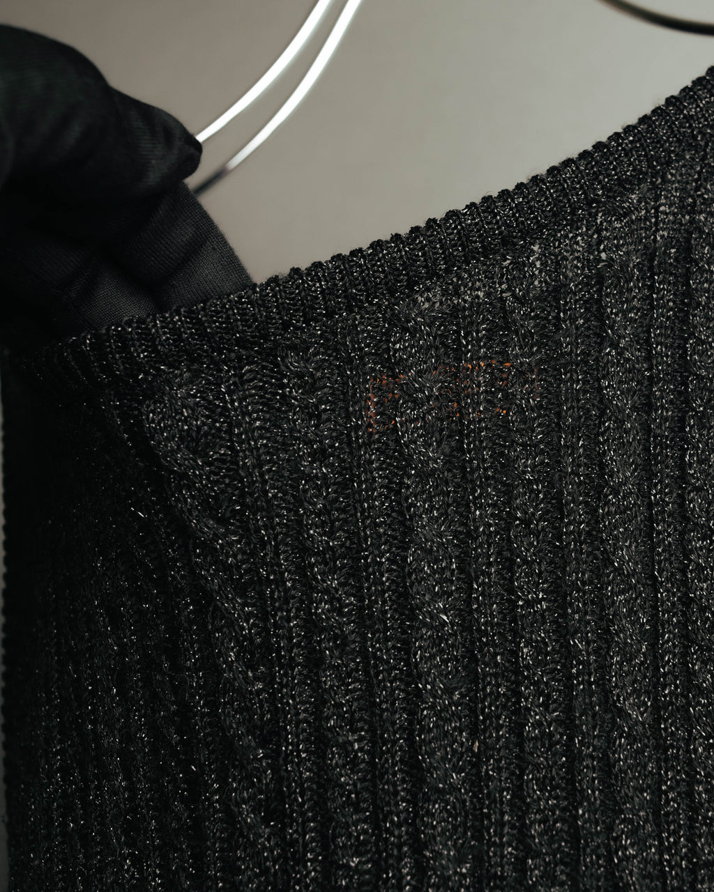 "Yves Saint Laurent" 80's-90's Metallic ribbed sleeveless knit top