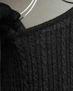 "Yves Saint Laurent" 80's-90's Metallic ribbed sleeveless knit top