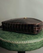"valentino garavani" 70's-80's Vintage genuine crocodile leather shoulder bag