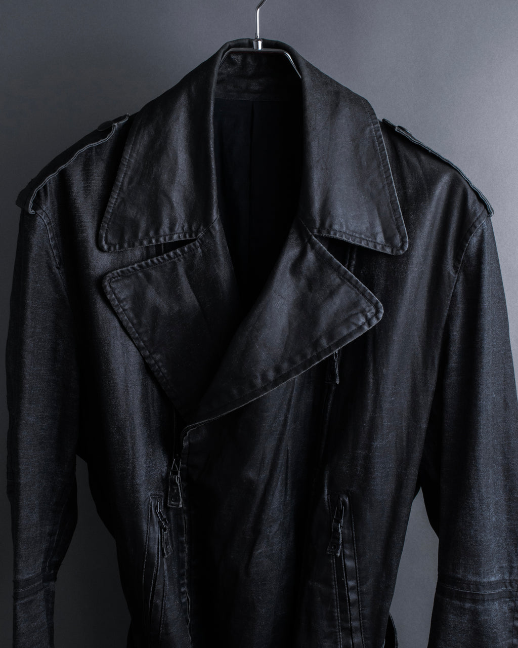 "JEAN PAUL GAULTIER" Firm finish double-zip belted mid-length coat