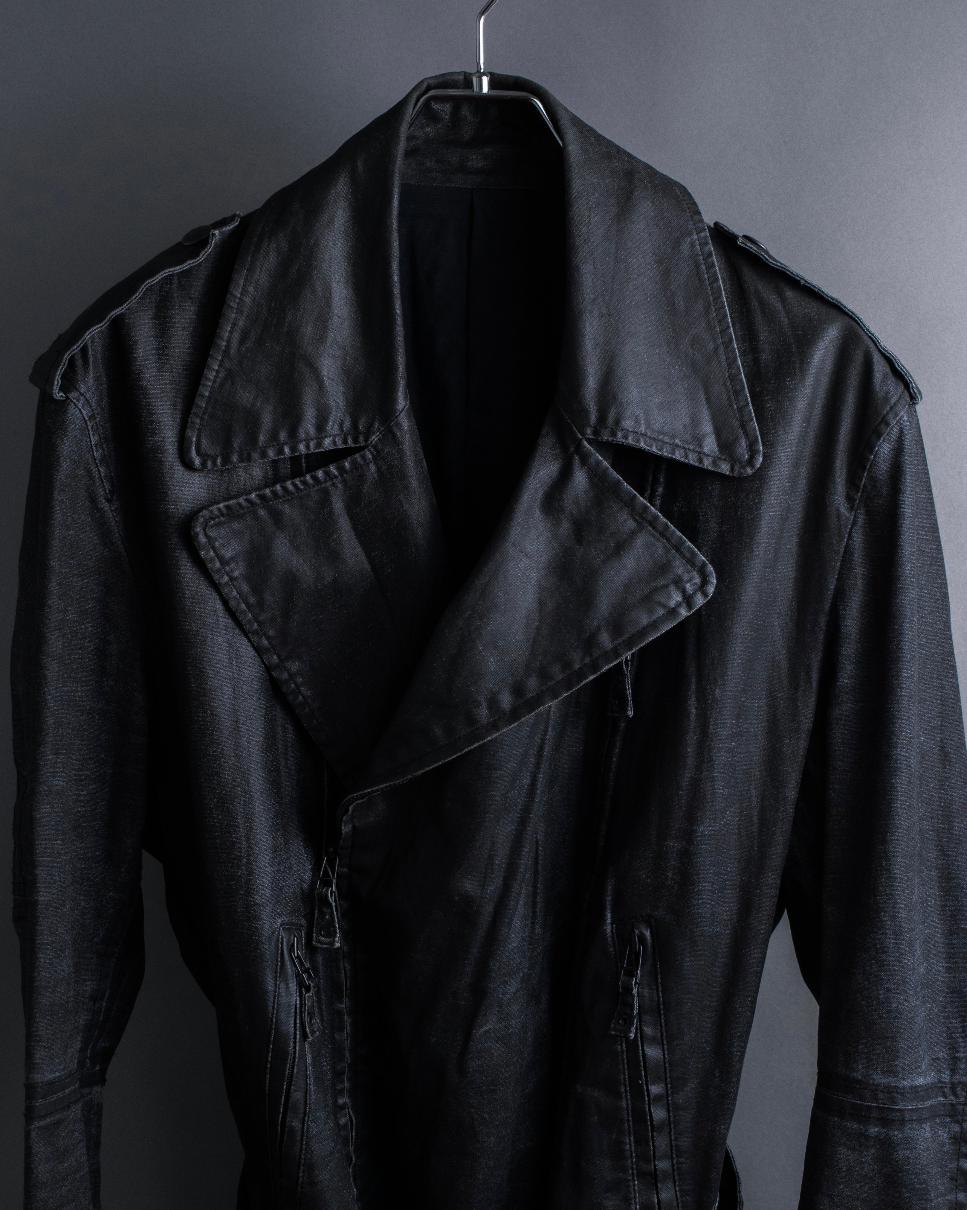 "JEAN PAUL GAULTIER" Firm finish double-zip belted mid-length coat