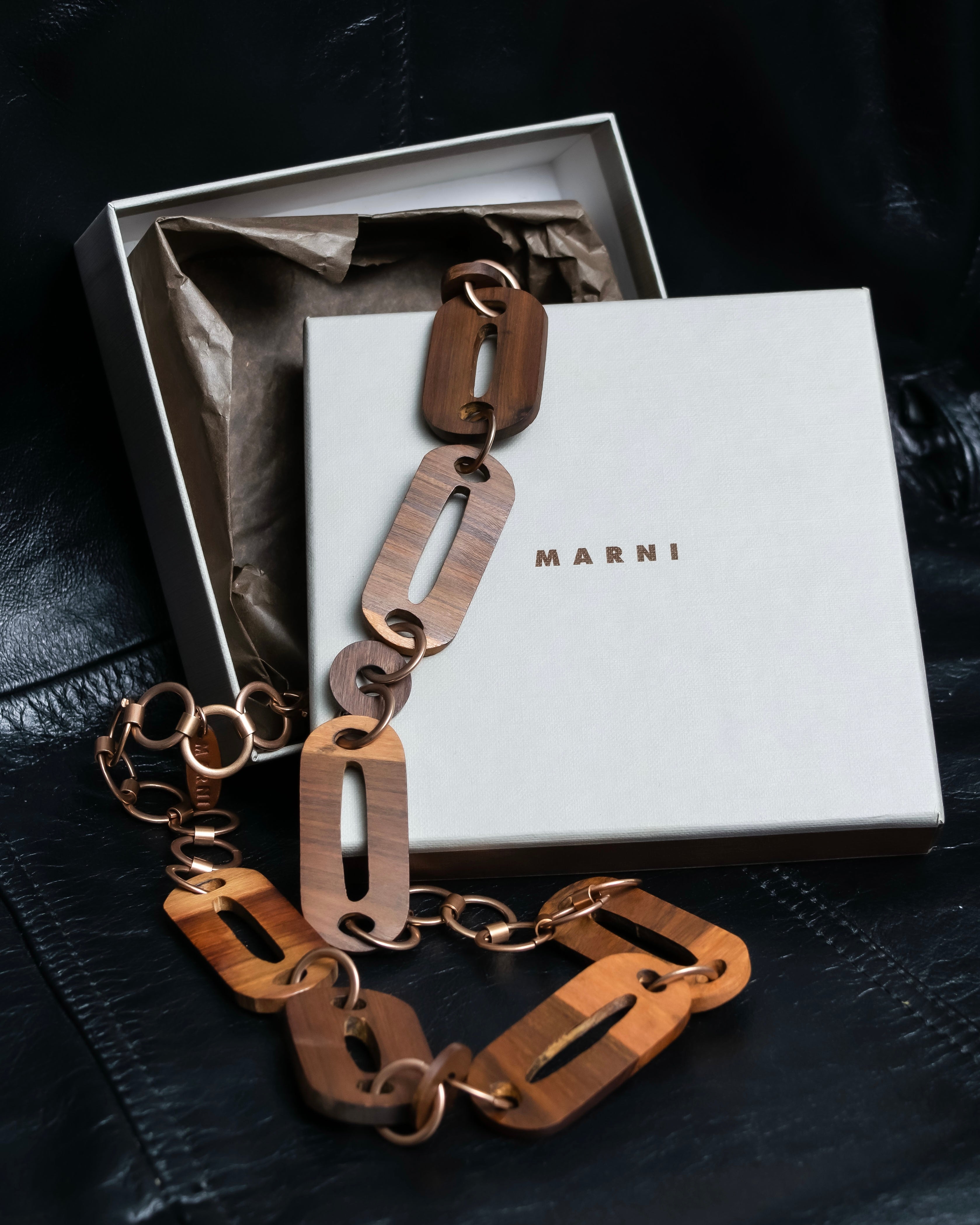 "MARNI" Large tree and chain combination necklace