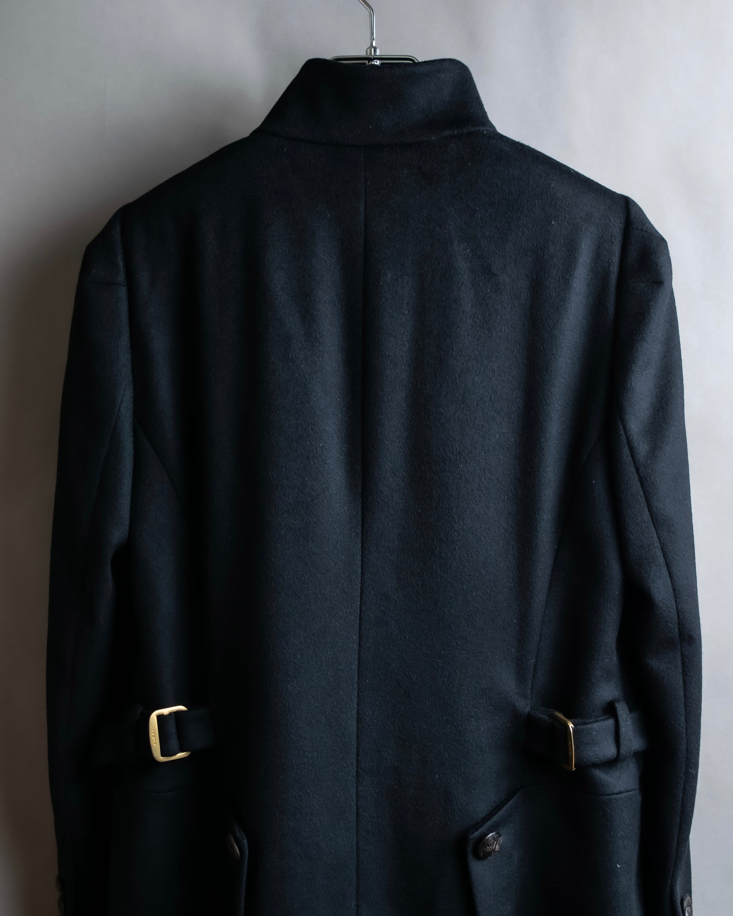 "GUCCI" Asymmetrical front detail high neck coat