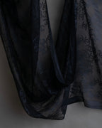 "CHANEL" Coco Mark scattered sheer large scarf