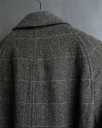"BURBERRYS" Fine check pattern herringbone coat