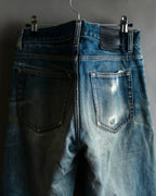 "GUCCI" Gradient fade design tapered denim