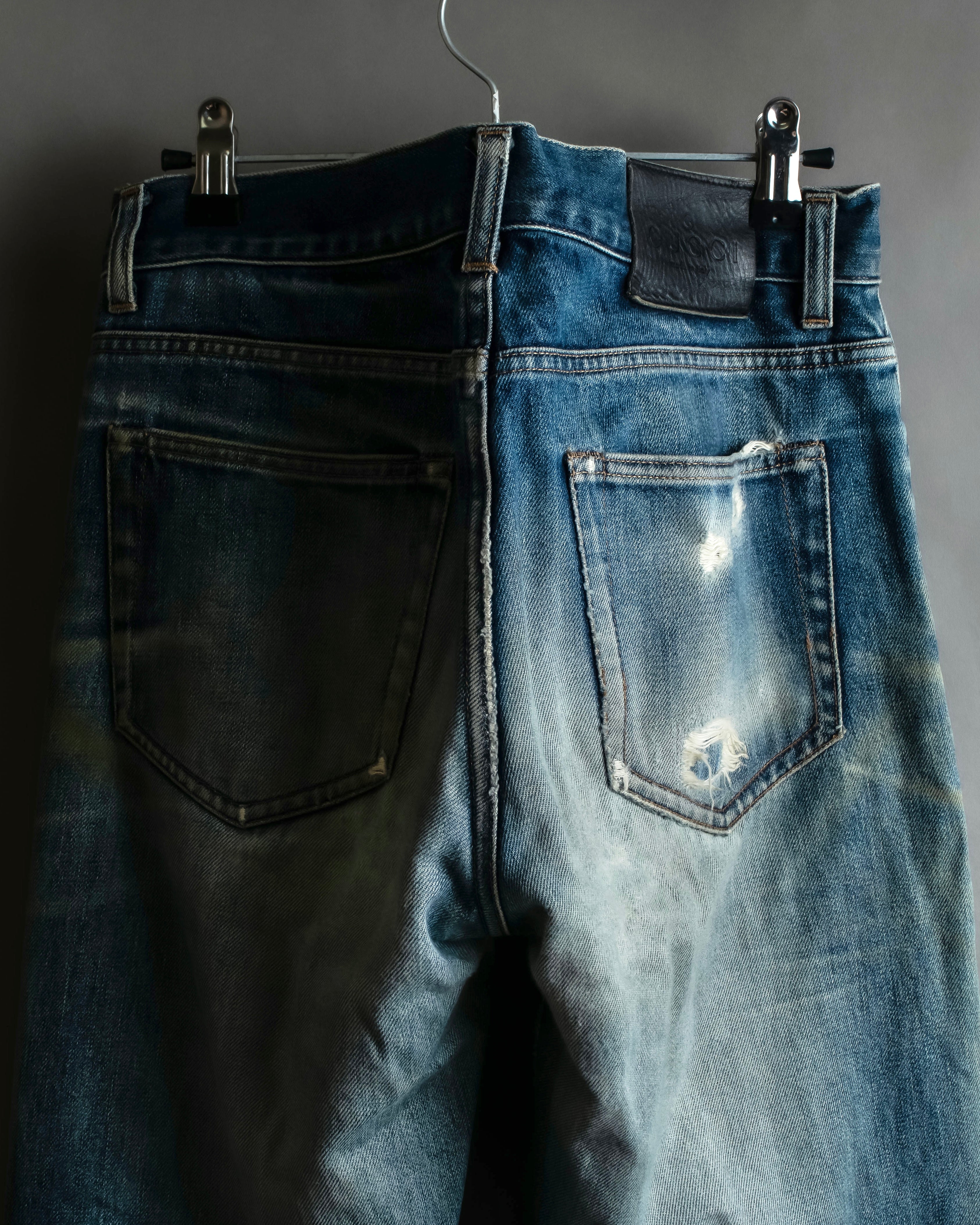 "GUCCI" Gradient fade design tapered denim