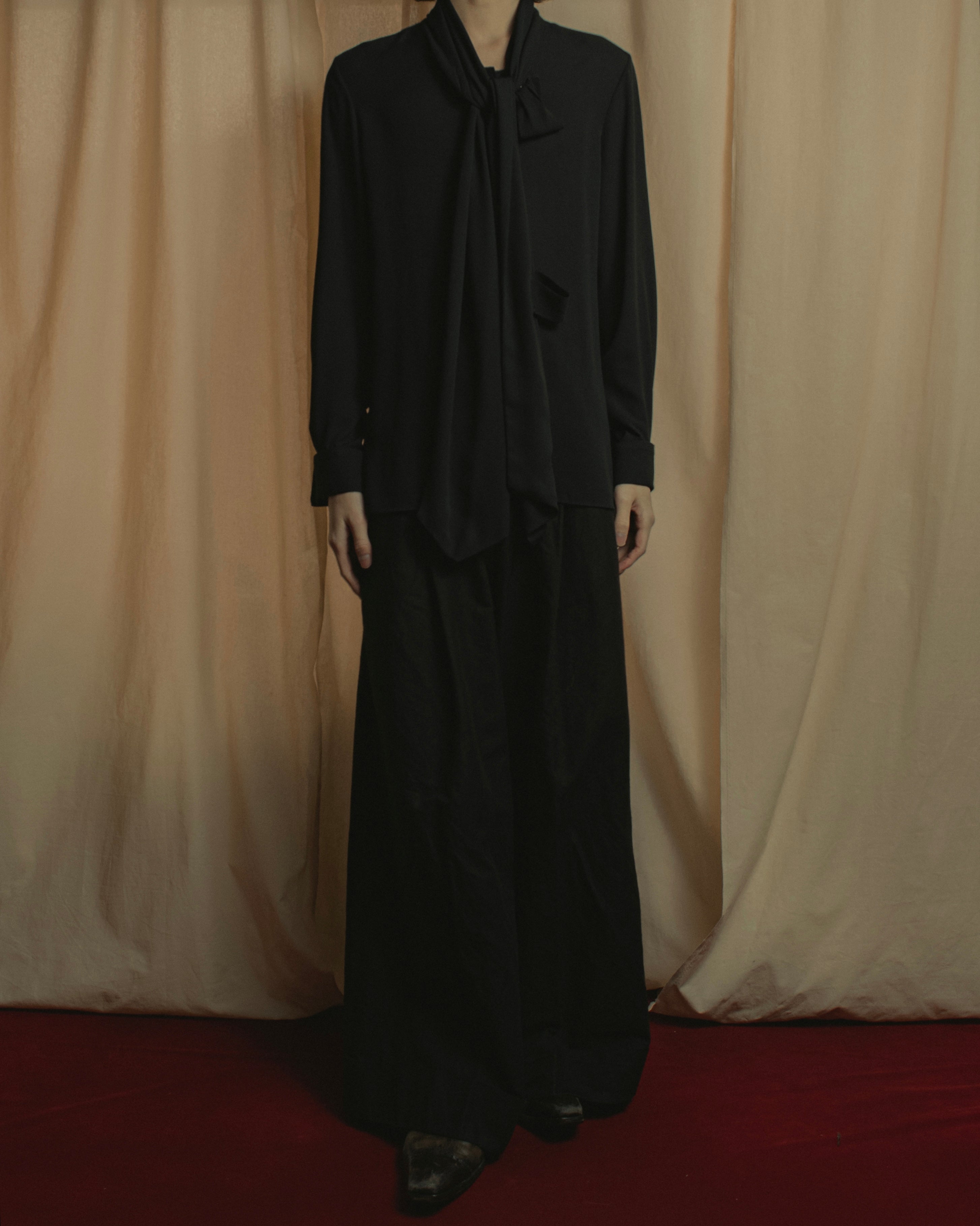 "Maison Margiela" 16SS Bow tie draping shirt