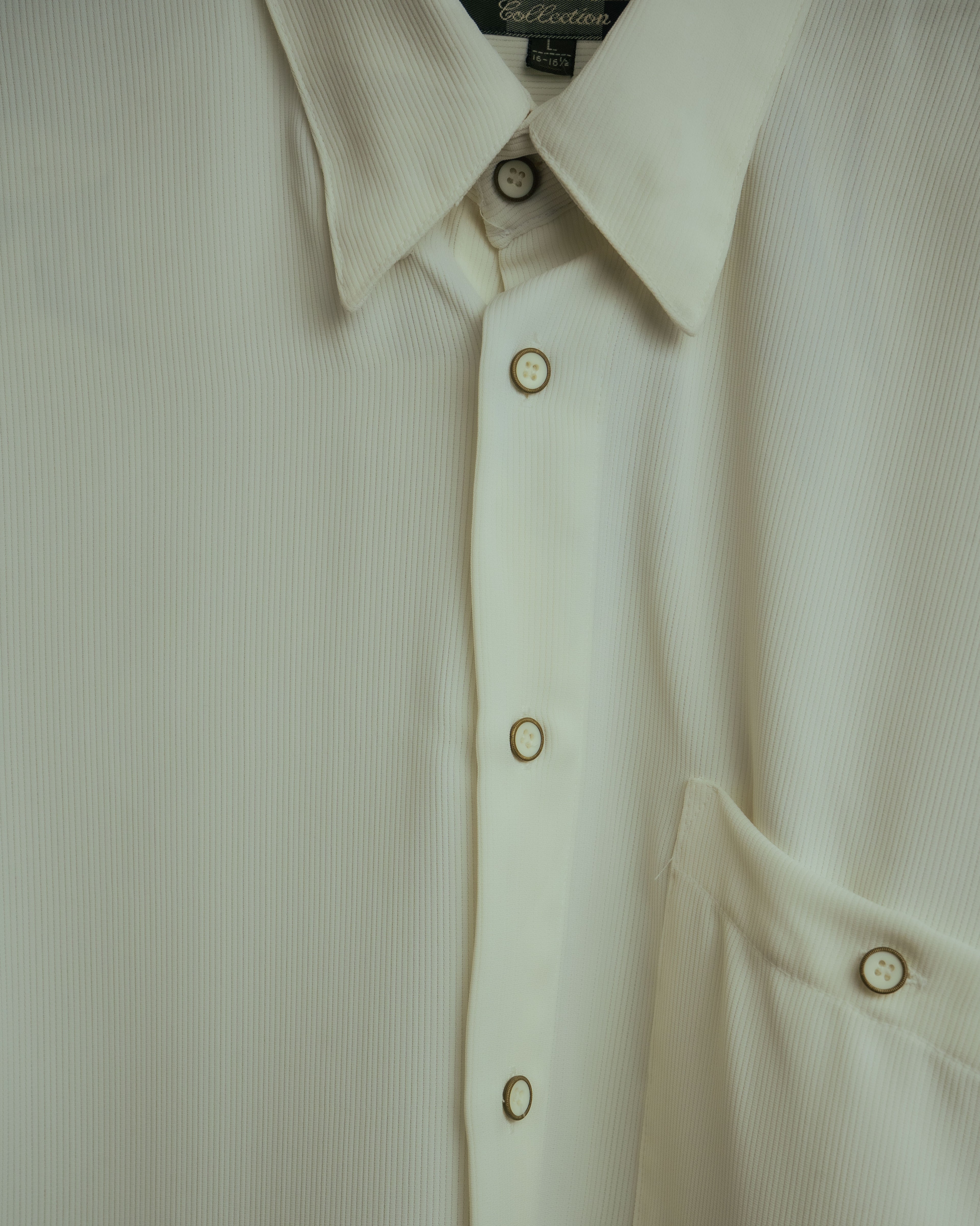 -MOOD Vintage Collections-
90’s Fine ridge ivory drape shirt