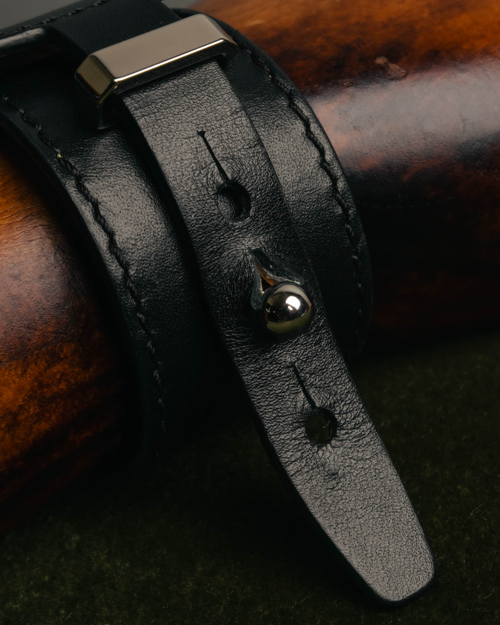 “LOEWE” 2010’s-2020’s industrial leather cuff bracelet