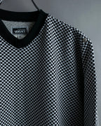 “VERSACE” checkered pattern zip pocket pull over