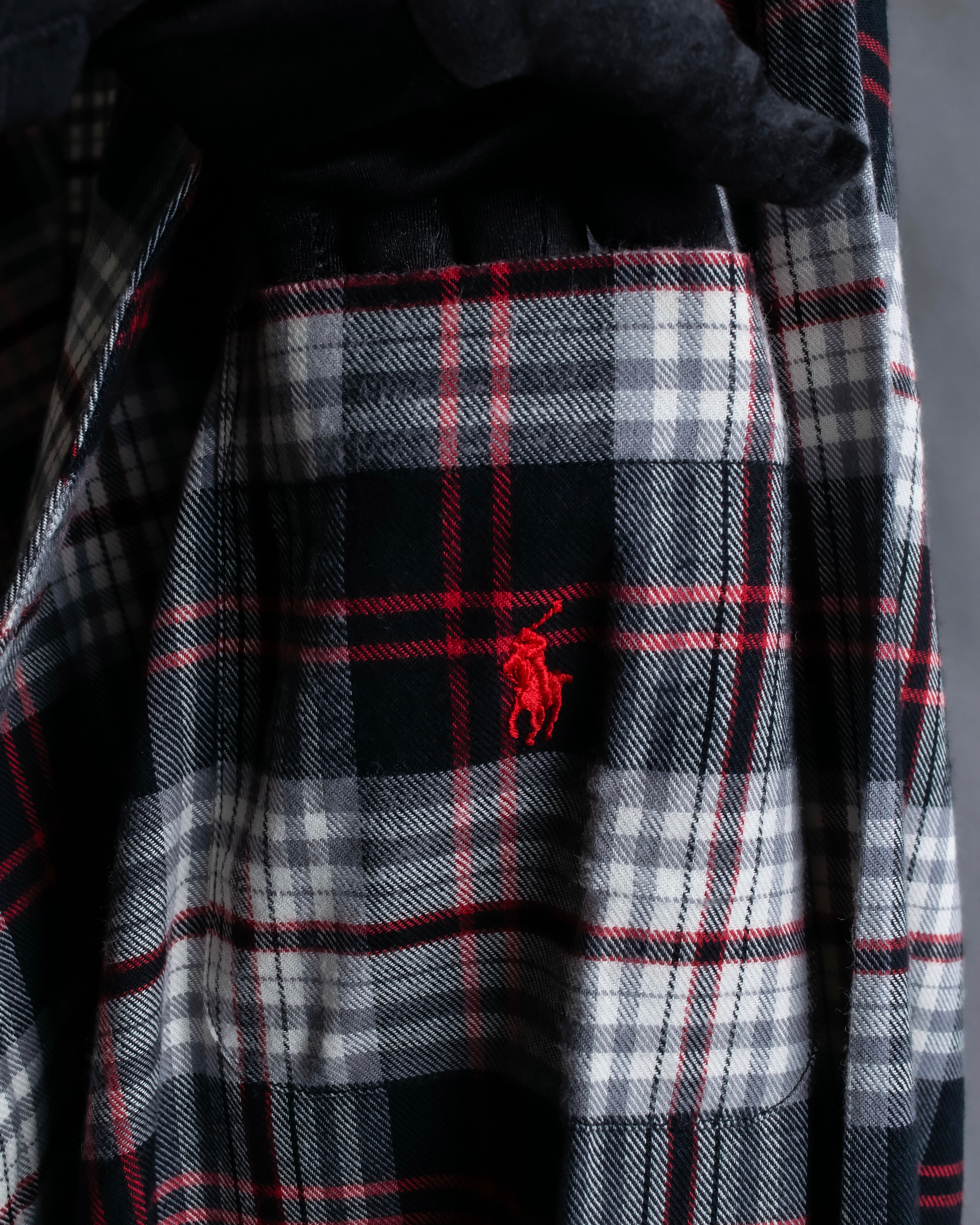 "POLO Ralph Lauren" Check pattern oversized belted gown coat