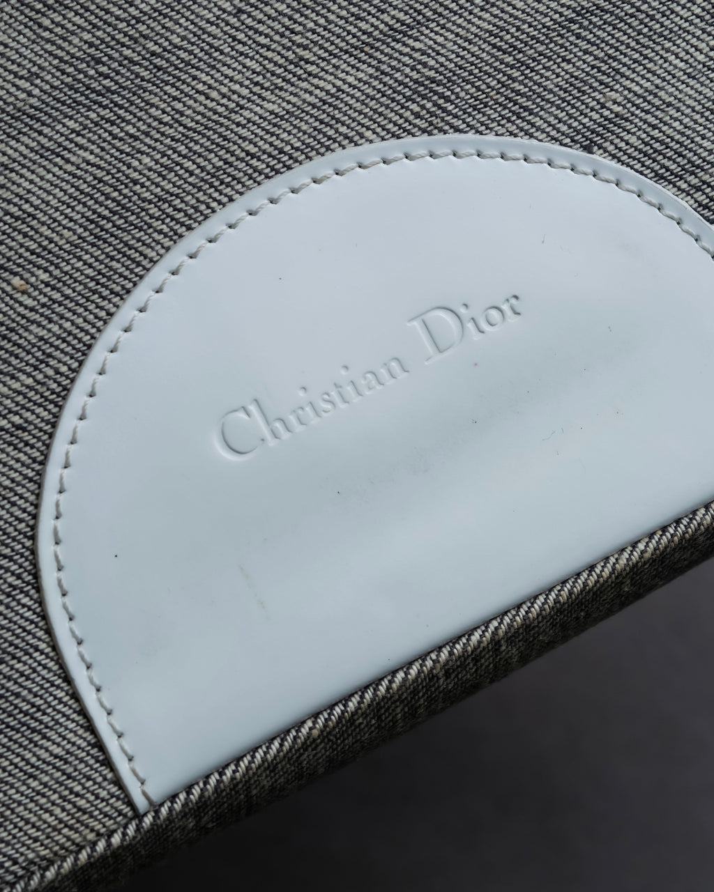 "Christian Dior" Malice Pearl Series greige color canvas shoulder bag