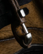 "PRADA" Hook hardware design ostrich leather shoulder bag