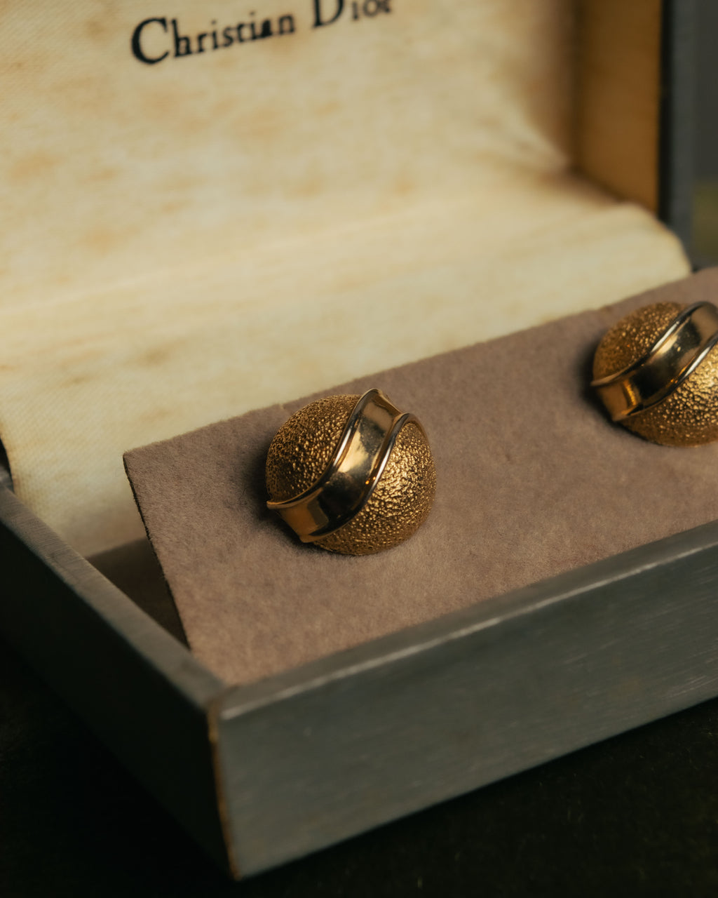 “Christian Dior” 80’s-90’s Textured dome cufflinks