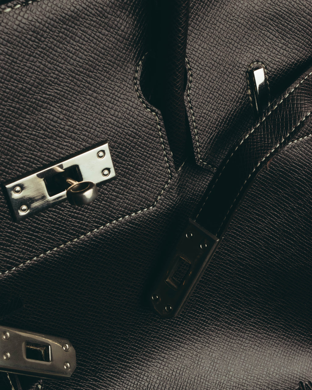 "Yves Saint Laurent" 90's-00's Classic textured leather structured top handle bag