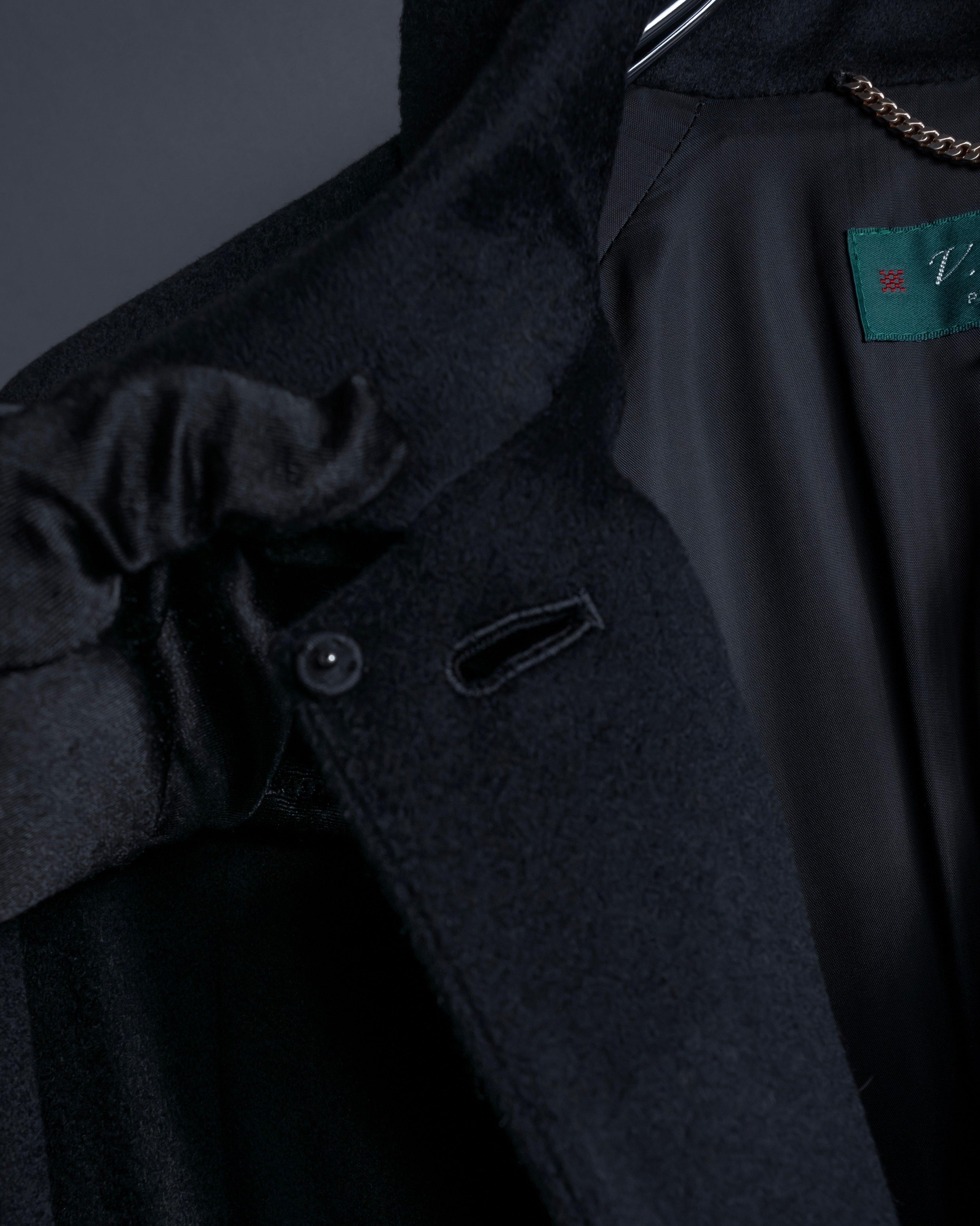 "Vintage raglan sleeve 100% cashmere stand-collar coat"