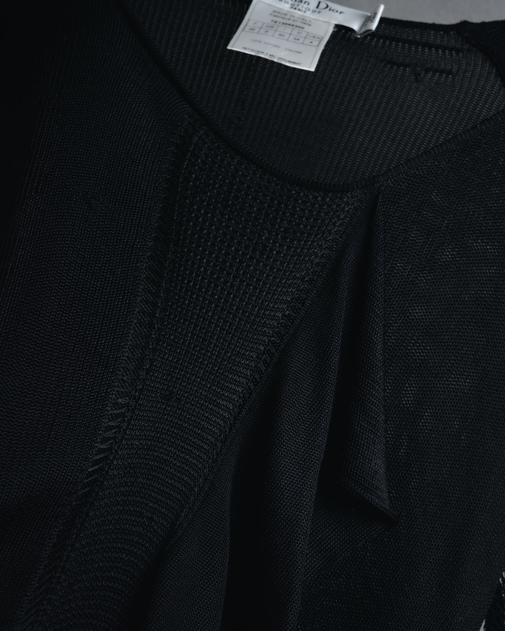 "Christian Dior BOUTIQUE" 2007’s draped viscose mesh-panel pullover