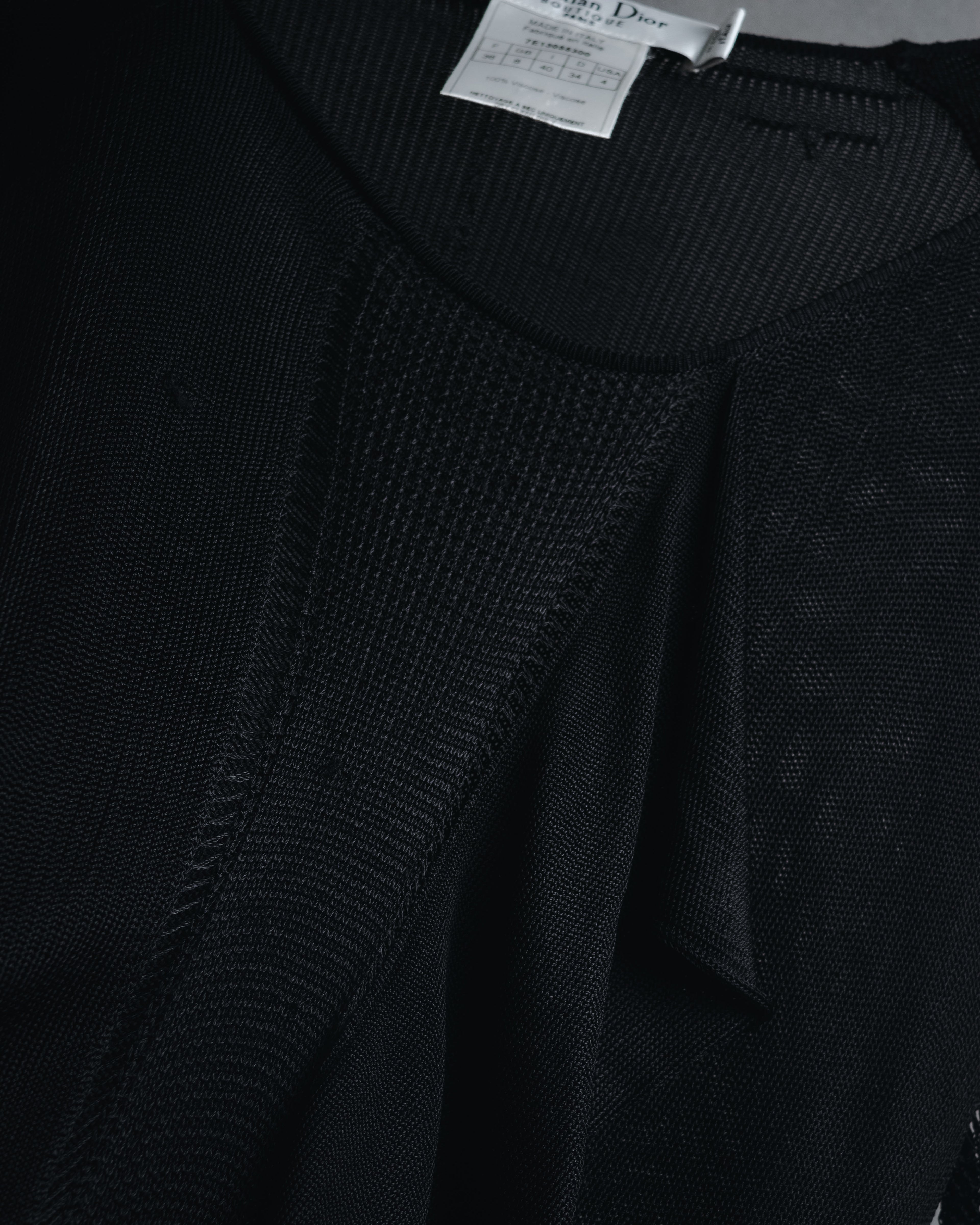 "Christian Dior BOUTIQUE" 2007’s draped viscose mesh-panel pullover